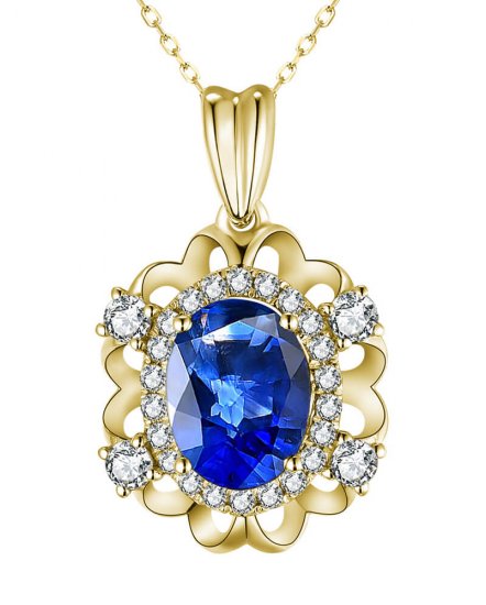 OVAL SAPPHIRE DIAMOND PENDANT (TP2990)